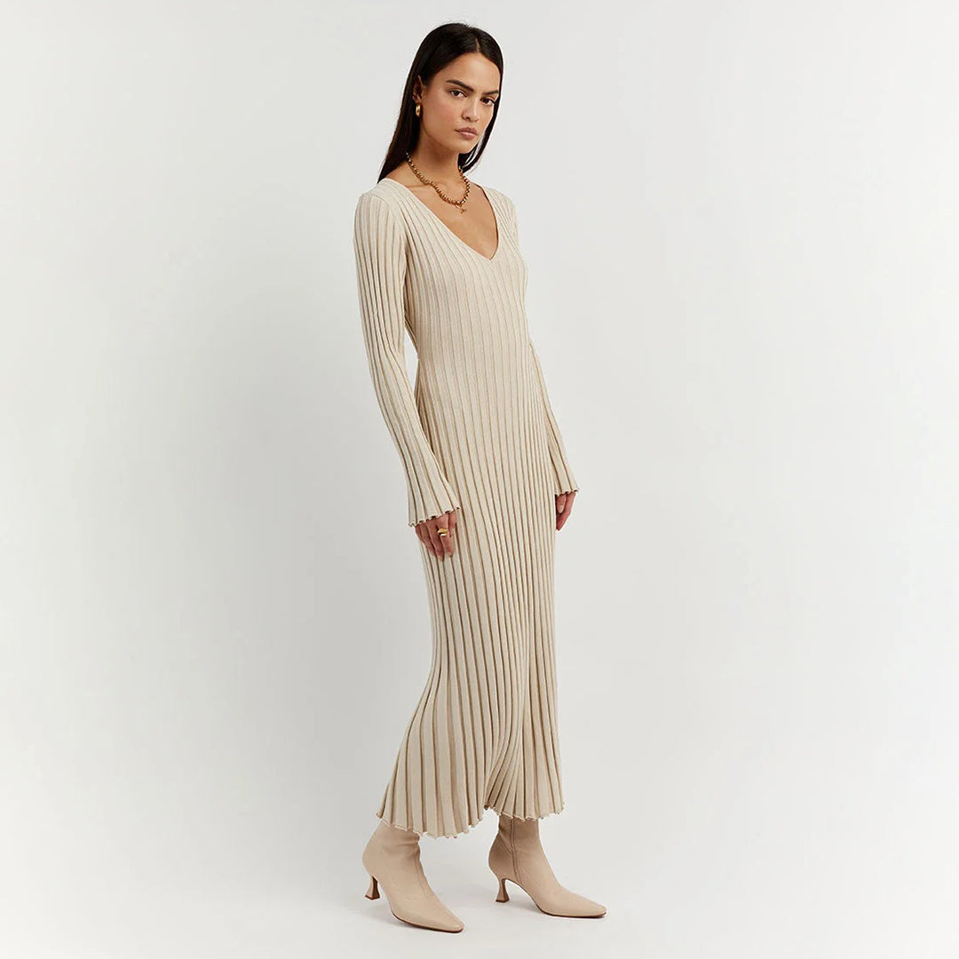 ABIGAIL - Luchtige gebreide maxi zomerjurk