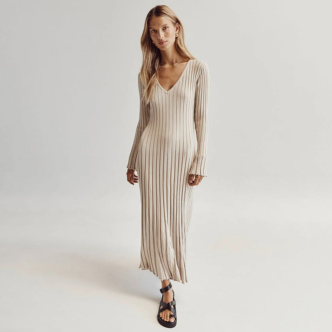 ABIGAIL - Luchtige gebreide maxi zomerjurk
