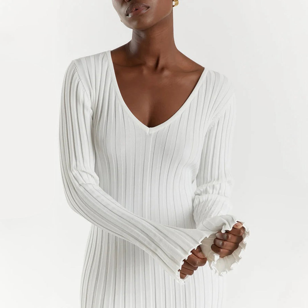 ABIGAIL - Luchtige gebreide maxi zomerjurk