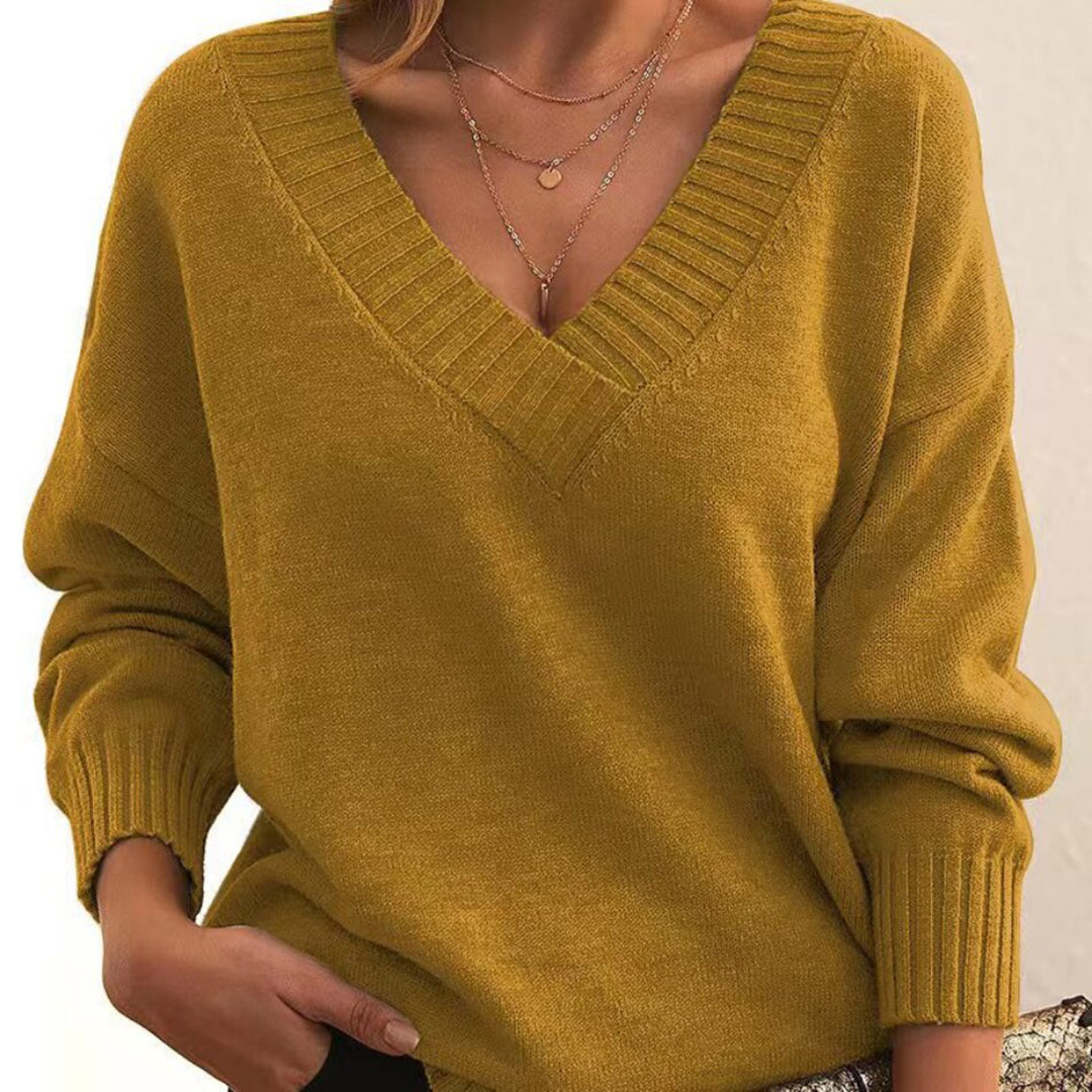 JOELLE - Luchtige casual trui met v-hals voor de zomer